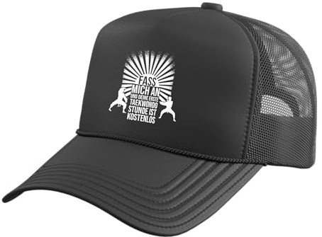 Funny Taekwondo Saying Outfit Suit Gift Men Women Trucker Hat with Adjustable Mesh Back, Black
