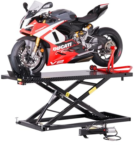 Pro-Lift-Montagetechnik Pont élévateur à ciseaux 675 kg pour moto, avec entraînement pneumatique, PLB750-HAS, 02066