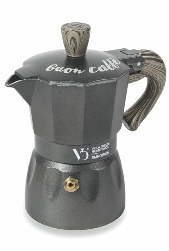 Galileo Casa 5901402 Cafetière avec manche en bois, aluminium, gris