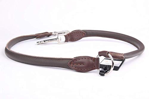 Koppel-Leine, Verteiler 387 Echt-Leder auf 2 Hunde ø12mm/40cm braun