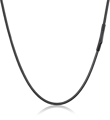 PROSTEEL Schlangenkette Edelstahl Halskette Ketten Silber/Gold/Schwarz | 2mm dünn rund Schlangen Kette 41-76cm Länge für Herren Damen Männer Jungen Chain Necklace Accessoire Schmuck für Anhänger