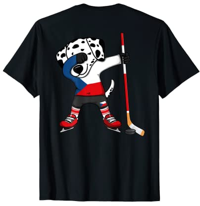 Dabbing Dalmatiner Tschechien Eishockey-Liebhaber Trikot T-Shirt