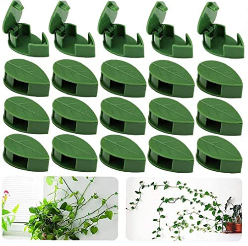 20 Stück Pflanze Klettern Wand Fixe Clips Selbstklebende Haken, Blattförmige Pflanze Clip Unsichtbare Rubinhalter Draht Fixierkabel Organizer