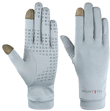 MOUNT TEC Unisex Breathable Finger Tip Touch Screen UV Protective Gloves UPF 50+ Sunblock Glove for Sailing Golfing Boating Fishing Hiking Water Sports Adventuring Outdoors (Grey, Small)