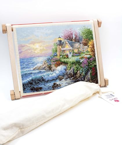 Luca-S Handarbeitsrahmen, Stickrahmen mit Clips, Kreuzstichrahmen, Tapisserierahmen, Stickrahmen (40 x 56 cm)