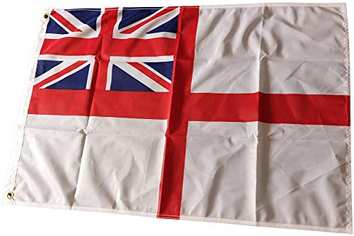 NWFlags 3ft x 2ft White Ensign Flag | Outdoor Heavy 110d Knitted Polyester | 3x2 Royal Navy Flag for Flagpoles