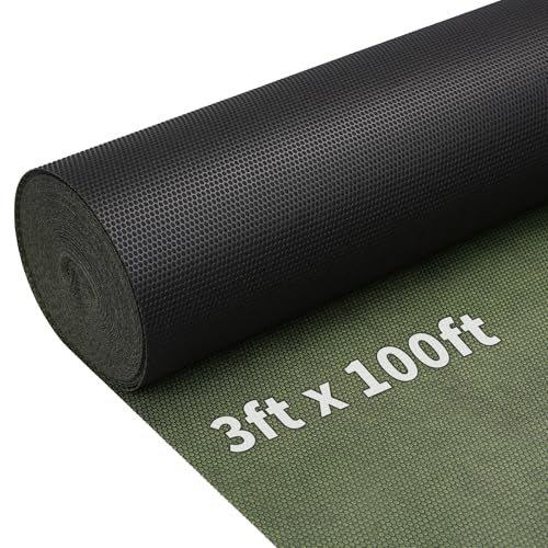 EnonGarden 3x100ft Weed Barrier Fabric & Landscape Fabric,5.8oz Heavy-Duty Non-Woven Ground Cover, Easy Setup Weed Control Mat for Garden, Yard, Farm, Orchard, Fruit Trees​​