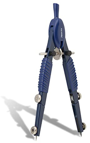 Aristo AR55808 Topline Art Series Schnellverstellzirkel (Kreise bis 370 mm Durchmesser, Ersatzminen, Schenkel aus Zinkdruckguss) deep blue