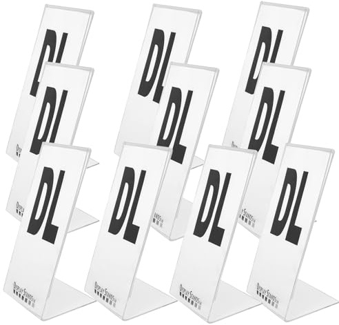DSL Acrylic Poster Menu Holder - Portrait, Single Sided, Table Display Stand, Sign Holder, Perspex Freestanding Menu Holder (SU-PSS) (10, DL)
