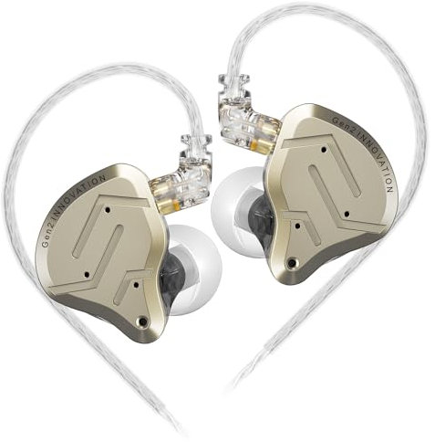 KZ ZSN PRO - Cuffie per monitor da 5,1 cm, 1BA+1DD 5 driver IEM, con copertura in metallo, auricolari HiFi cablati, con cavo staccabile a 2 pin, per musicisti, DJ batteristi audiofili