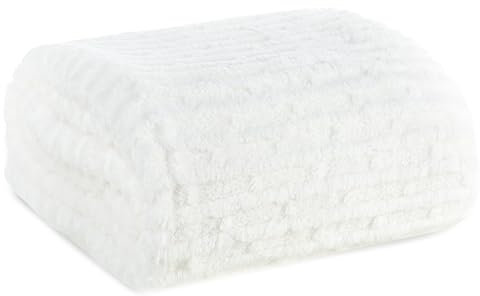 Decke Lisa Warme Wohndecke Sesseldecke Tagesdecke Weiche Sofadecke Überwurf Kuschelige Couchdecke (Weiß, 200x220 cm)