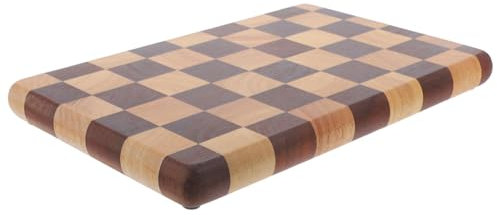 PRETYZOOM Tagliere in Legno Bifacciale per Verdure e Carne, Tagliere Resistente in Bamboo Motivo a Scacchiera, per Preparazione Pasti in Cucina Domestica