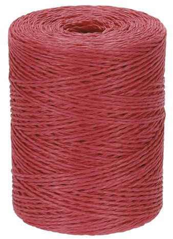 PATIKIL Filo Rafia Cotone Naturale 328 Iarde, Nastro Carta Rafia All'Uncinetto per Cappello da Sole Fai da Te Borsa da Spiaggia Uncinetto Avvolgimento Filati Maglia, Rosso