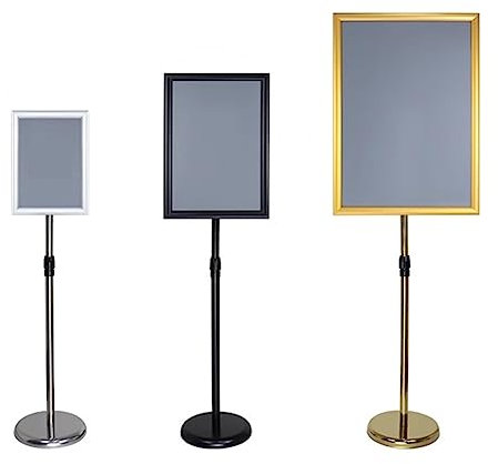MEHWSAR Bodenstehender Schilderhalter for Unternehmen und Geschäfte, robuster Plakatständer, Hinweis- und Menüständer, Werbeständer for die Präsentation von Hochzeiten/Geschäftsaktivitäten(Gold,A2)