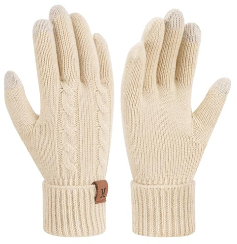 Bequemer Laden Womens Winter Warm Touch Screen Gloves Elastic Cuff Thermal Knit Gloves for Women Cold Weather Gifts