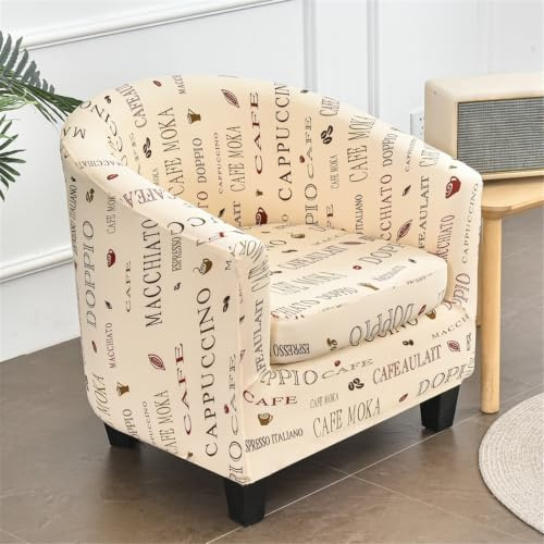 Chickwin Sesselschoner Sesselbezug 2-Teilig, Stretch Einfarbig Sesselüberwurf Sesselhusse Club Chair Schonbezug für Cafe Stuhl Loungesessel Cocktailsessel Clubsessel, Elegant (Brief)