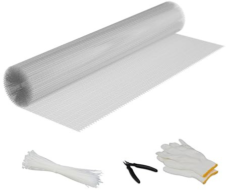 Relaxdays Volierendraht, 100 cm x 5 m, für Maschendrahtzaun, 6,3 x 6,3 mm Drahtgitter, verzinkter Hasendraht, Silber