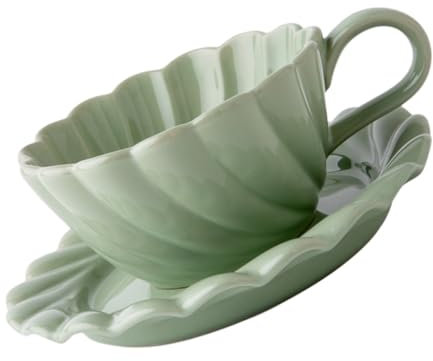 Holibanna 1 Juego Tazas de Cerámica Aesthetic Tazas para Café y Leche Conjunto Decorativo para Tarde Romántico