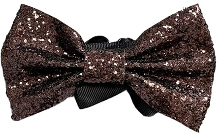 Ruarby Glitzer-Schleifen, Krawatte, PU-Leder, Fliege, Karneval, Hochzeit, vielseitig, für Herren, Kostüm-Accessoire, langlebig, Halsbekleidung, 0240 Braun, Einheitsgröße