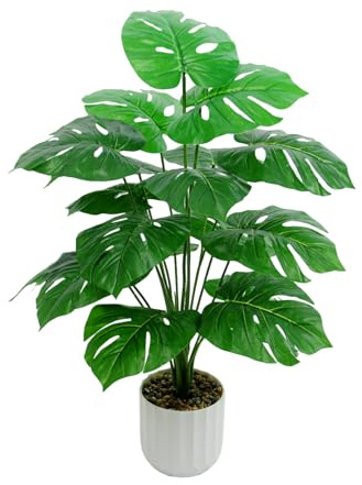 Freyalife 28“ Fake Plant Artificial Monstera for Room Decor, Faux Potted Plants Indoor for Home Living Bedroom Aesthetic Farmhouse Dorm Office Classroom and Outdoor Garden Porch Balcony Decor