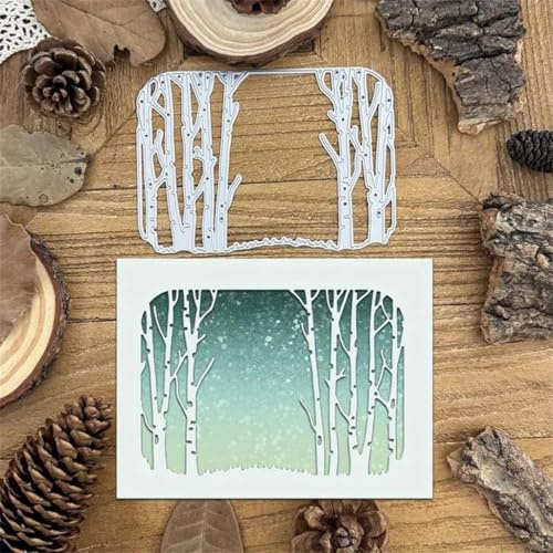 Sredwtk Der Wald im Winter Stanzschablonen Weihnachten Metall Prägeschablonen Stanzformen Schneiden für DIY Karte Sammelalbum Scrapbooking Fotoalbum Deko (A)