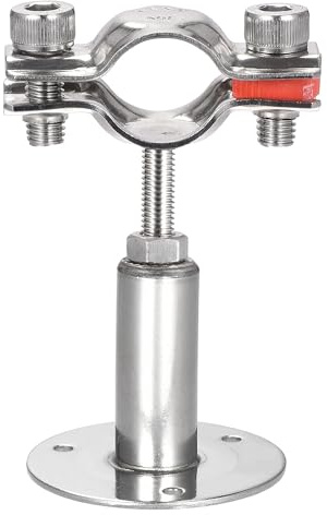 TA-VIGOR 304 Stainless Steel Adjustable Pipe Support Bracket, Wall and Ceiling Mount Pipe Clamp Holder for 19-22mm Tubes, Heavy Duty Tube Clamp with Mounting Parts