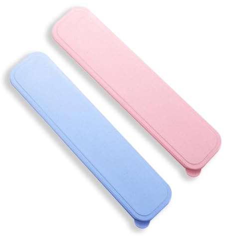 Lot de 2 boîtes à couverts portables, boîte de rangement pour couverts de voyage, boîte à couverts, boîte à couverts, pour voyage, pique-nique, camping, travail, école ou usage quotidien, bleu, rose