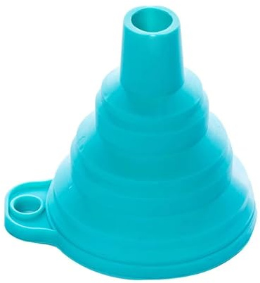 Embudo plegable de 2/4 piezas, práctico y retráctil, for cocina, color azul, mini gel silicona Para Llenar LíQuido,Polvo(Blue Small 2pcs)