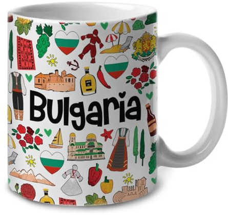 Symboles Colorés De La Bulgarie Mug À Café Céramique Tasse Humour Mug Pour Espresso Boissons Chaudes Lait Cappuccino 330Ml