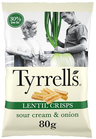 Tyrrells Lentil Sharing Crisps Sour Cream & Onion 80g