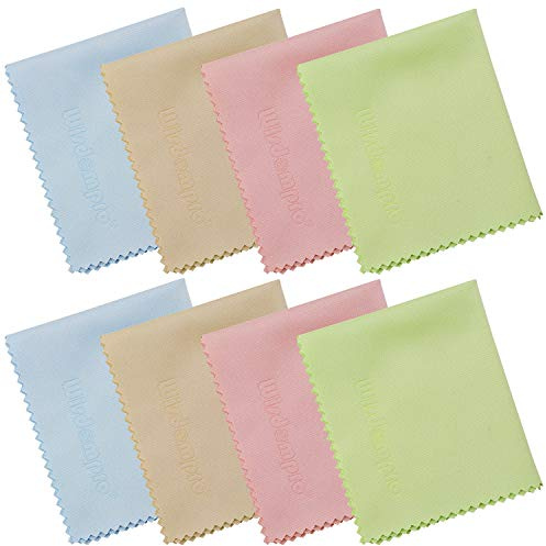 wisdompro 8-pack (14,5 x 17,5 cm) mikrofiberrengöringsduk för kameralins, glasögon, linser, glasögon, iPad, surfplatta, bärbar dator, LCD TV/datorskärm/bildskärm och annan delikat yta
