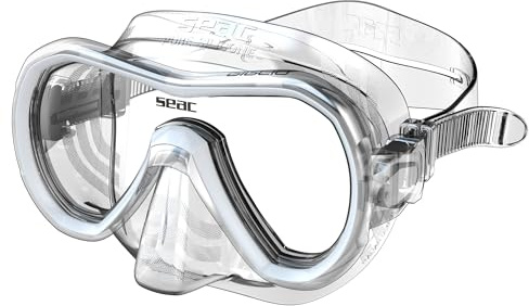 Seac Giglio, Máscara a lente única para Buceo y Snorkeling, Unisex Adultos, transparente/blanco, Regular
