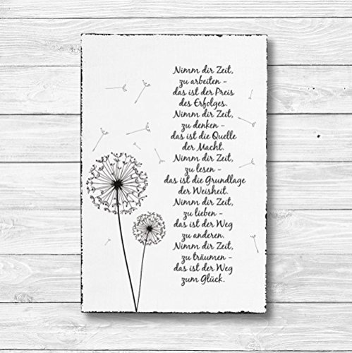 Nimm dir Zeit - Dekoschild Wandschild Holz Deko Wand Schild 20x30cm Holzdeko Holzbild Geschenk Mitbringsel Geburtstag