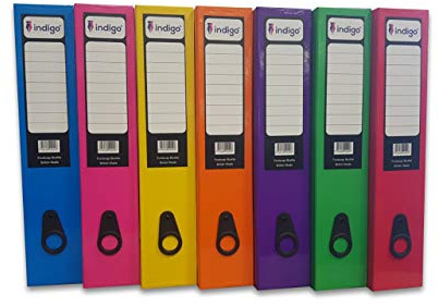 Pukka Pad A4 Lever Arch Box Files – 10 Pack of 2-Ring Paperboard File Binders for Document Storage & Organisation with 70mm Capacity, Spine Label, and Thumb Hole for Easy Retrieval – 21 x 29cm, Blue