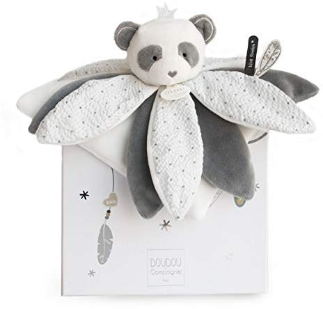 Doudou et Compagnie - Doudou Panda - Attrape-Rêves - Boîte Cadeau - Blanc et Noir - 26 Cm - Idée Cadeau de Naissance Fille et Garçon - Garantie Doudou Perdu - DC3548