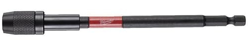Milwaukee 4932471824 Quick-Change Magnetic Bit Holder, 1/4-Inch Hex Shockwave Bit Holder, Bit Extension, Size: 152 mm, Red