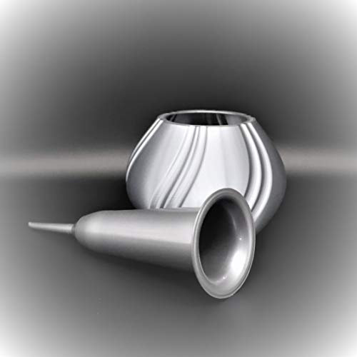 Grabvase mit Schmuckrosette Elegance (Silber)