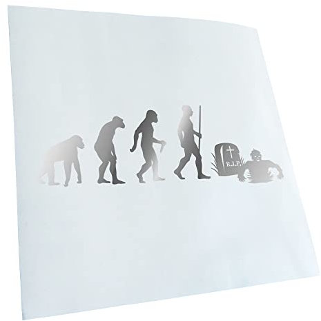 Kiwistar - Autoaufkleber - Zombie Untot Evolution - chrom - 60x20cm - Heckscheibe Auto Aufkleber wetterfest für Kfz LKW Mofa Truck - Sticker außen selbstklebend Tuning Zubehör für Fenster Fahrzeug