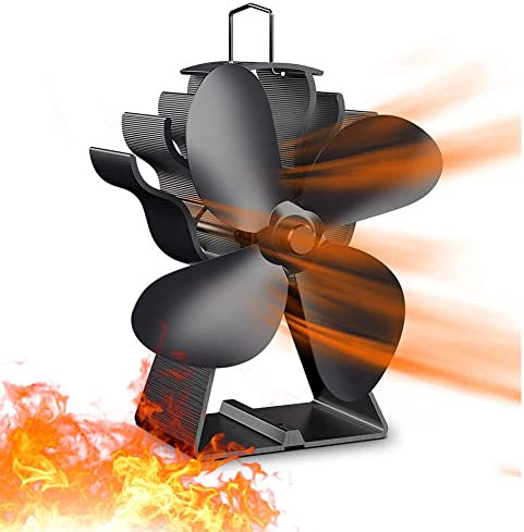 Heat Powered Stove Fan, 4 Blade Bidirectional Heat Conduction Fireplace Fan For Home Gas, Pellet, Log, Wood Log Fuel Saving Eco - Eco Friendly And Efficient Heat Self-Powered Wood Stove Fan