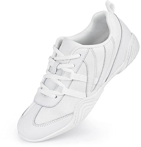 CADIDL Cheer Shoes Women Cheerleading Dance Shoes Tennis Athletic Flats Walking Sneakers for Girls White 7.5 (M) US