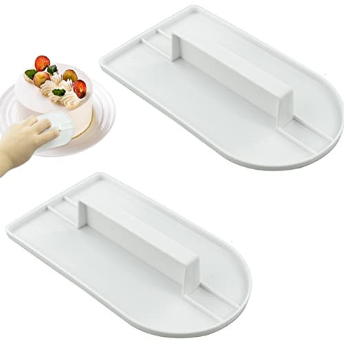 SZCXDKJ Decoración de pasteles de fondant inteligente para hornear, glaseado, de plástico resistente, pulidor de pasteles, herramientas para hornear, fondant de mazapán, magdalenas, 2 piezas