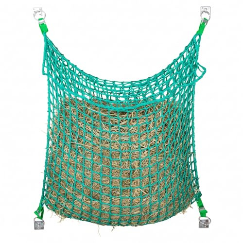 VOSS.farming Rechteckiges Heunetz, Heunetz-Tasche, 150x90cm, Maschenweite 4,5x4,5cm, Heusack, Heutasche, Futtersparnetz