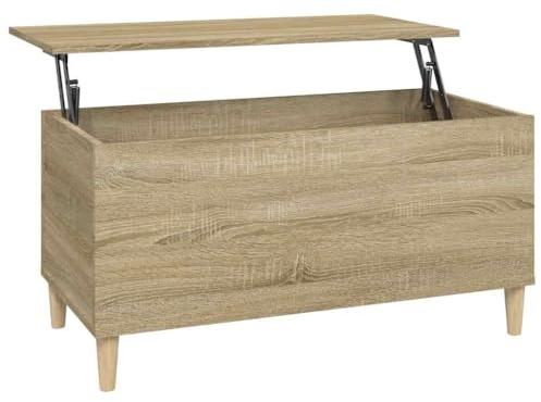 vidaXL Couchtisch Höhenverstellbar Wohnzimmertisch Beistelltisch Sofatisch Teetisch Kaffeetisch Tisch Sonoma-Eiche 90x44,5x45cm Holzwerkstoff