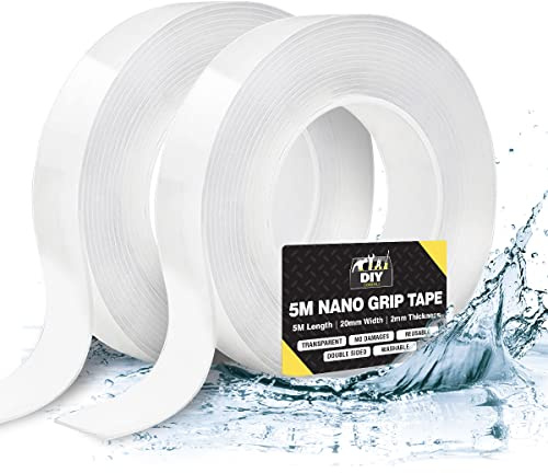 2 unidades de cinta nano de doble cara resistente de 5 m | 20 mm | Cinta nano de doble cara resistente | Cinta nano mágica | Cinta nano adhesiva | Cinta alienígena | Cinta impermeable de doble cara