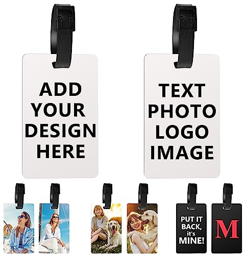 Personalisierte Gepäckanhänger für Koffer, personalisierbarer Golftaschenanhänger mit Ihrem eigenen Text, Bild, Foto, Logo, personalisierbare Namensschilder für Koffer