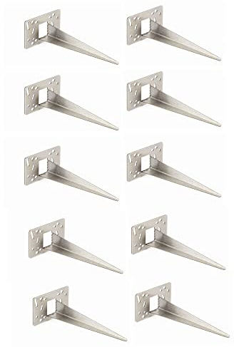Novatool 10 x Erdspieße Metall 10 x 6 x 18 cm Edelstahl Profi Bodenanker für Lampen Bodenhülse Gartenspiess Gartenspieße Gartenzubehör Erdbefestigung Steckdosensäulen Erdnagel Erdanker Stahl