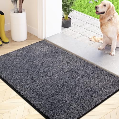 FCSDETAIL Zerbino Trappola Sporco 80 x 120 cm, Tappetino Antiscivolo Lavabile in Lavatrice, Zerbino d'Ingresso con Microfibre Morbide Assorbenti per Cane, Ingresso, Porta e Corridoio