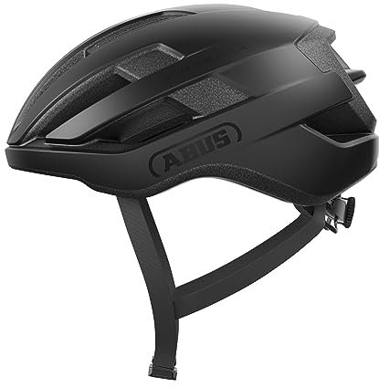 ABUS Rennradhelm WingBack – einfacher Roadhelm für sportliches Fahren im Alltag und in der Freizeit – für Erwachsene und Jugendliche – Schwarz, Größe L