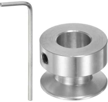sourcing map Einzelrillen Riemenscheibe Keilriemenscheibe 10mm feste Bohrung 20mm Außendurchmesser Aluminiumlegierung mit Sechskantschlüssel für Bohrmaschine 6mm PU-Rundriemen