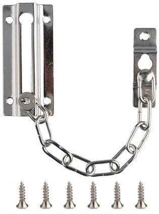 1PCS Stainless Steel Door Chain Lock – Tabanzhe Anti-Theft Internal Door Limiter with Screws – Security Chain Lock for Front Doors, Home, Hotel, Apartment, Bedroom